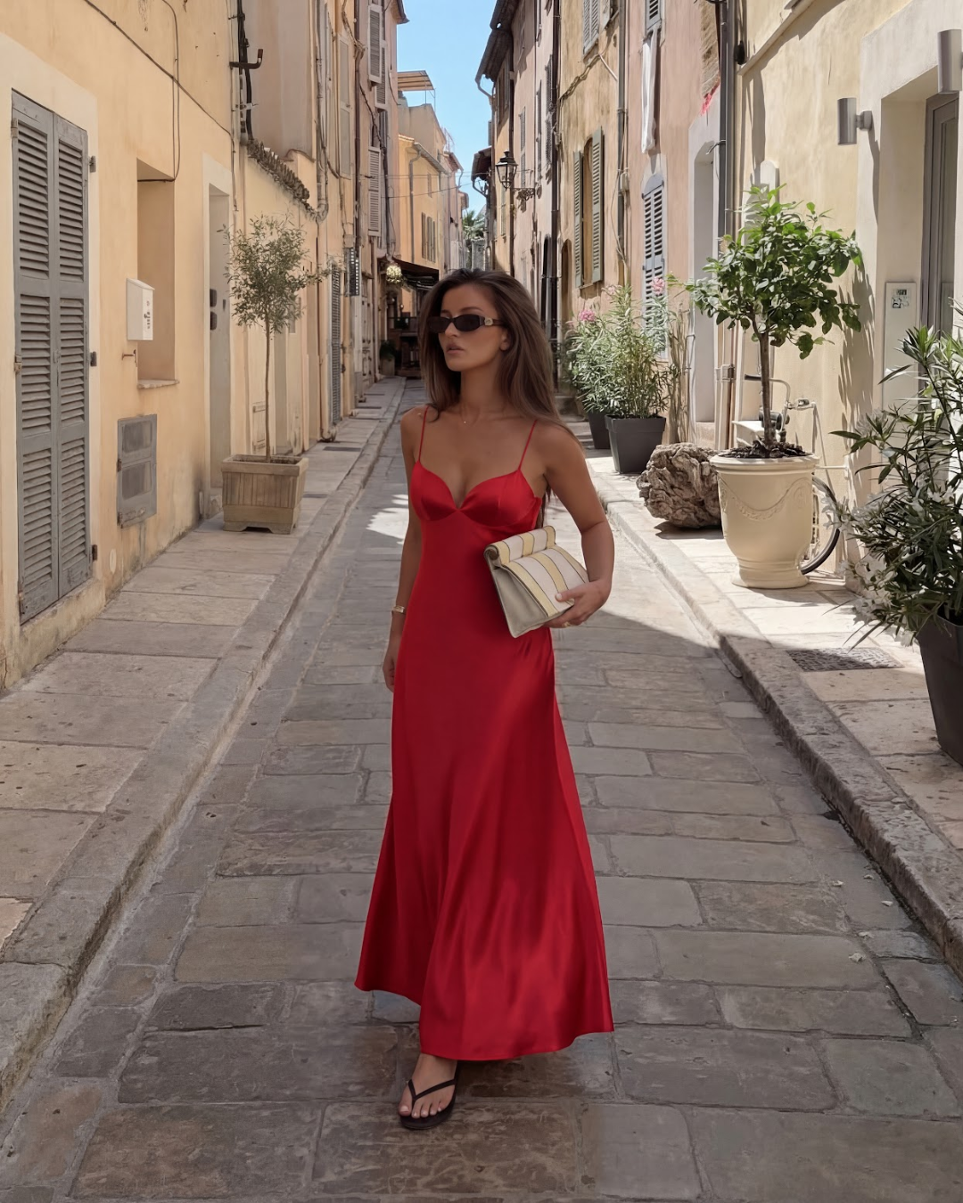 ELEGANTE SATIJNEN MIDI JURK