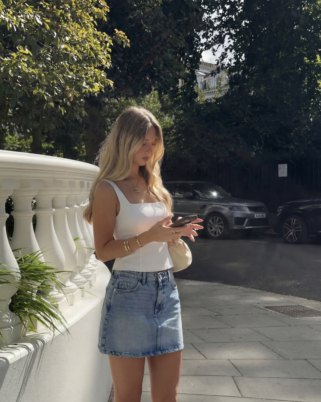 CASUAL DENIM ROK - BLAUW