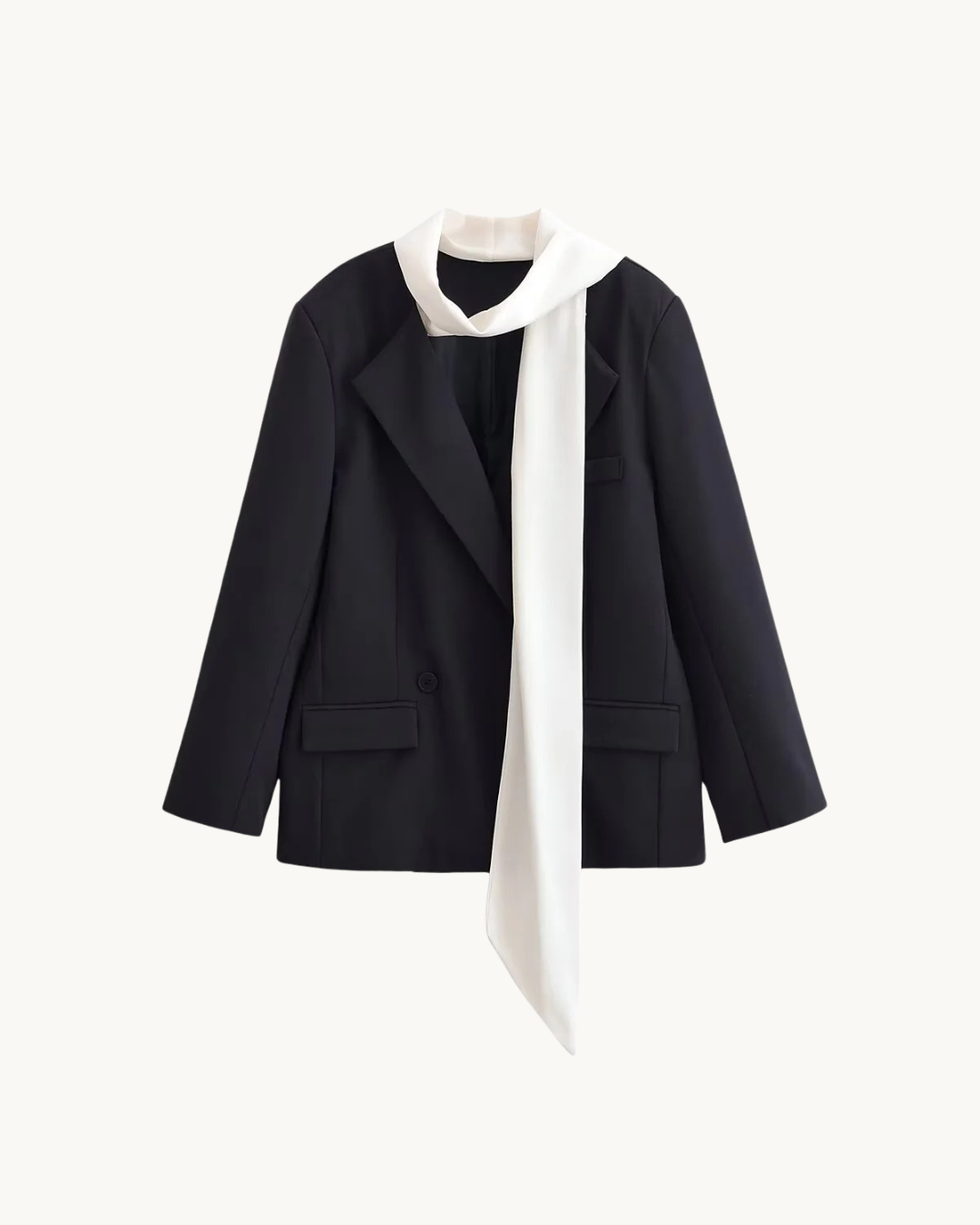 STIJLVOLLE BLAZER MET SJAALKRAAG - ZWART