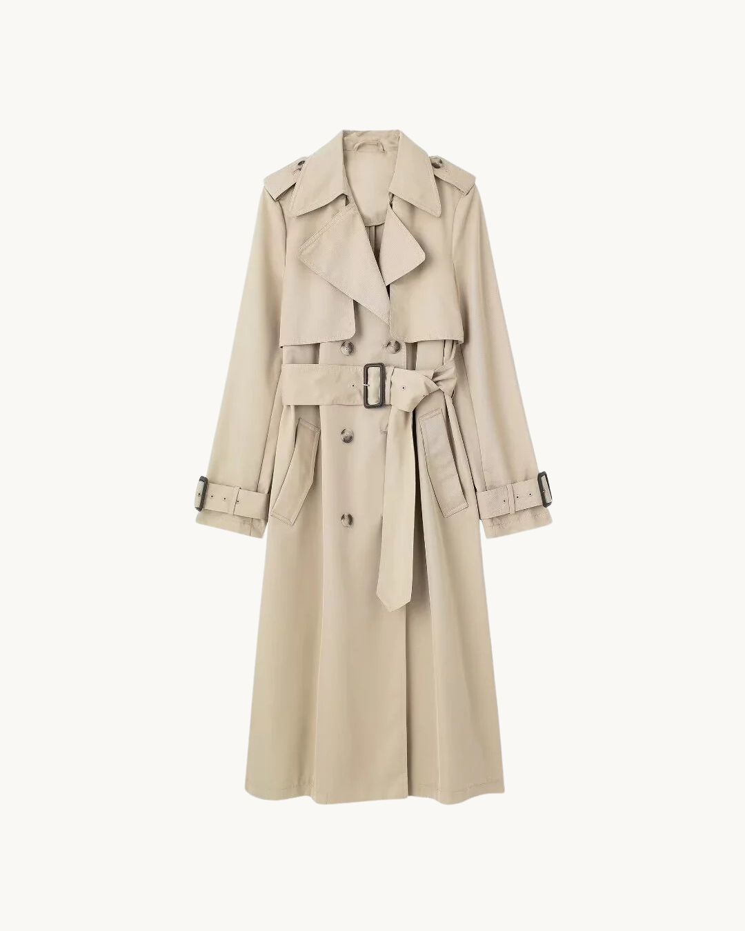 CASUAL TRENCHCOAT MET RIEM - KAKI
