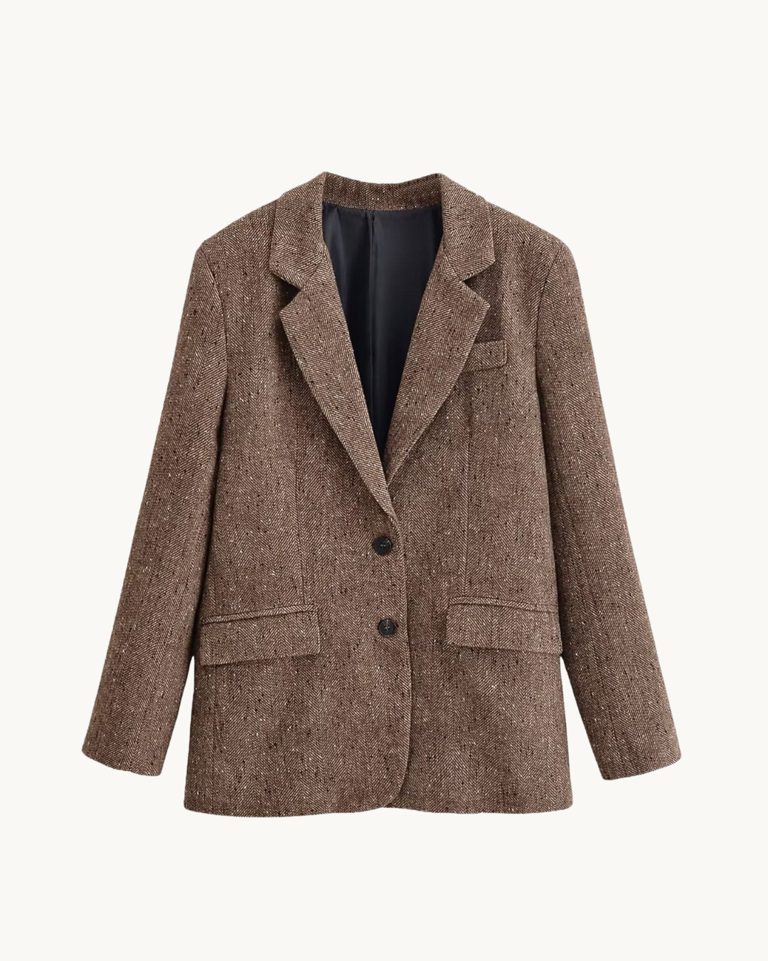 KLASSIEKE TWEED BLAZER - BRUIN