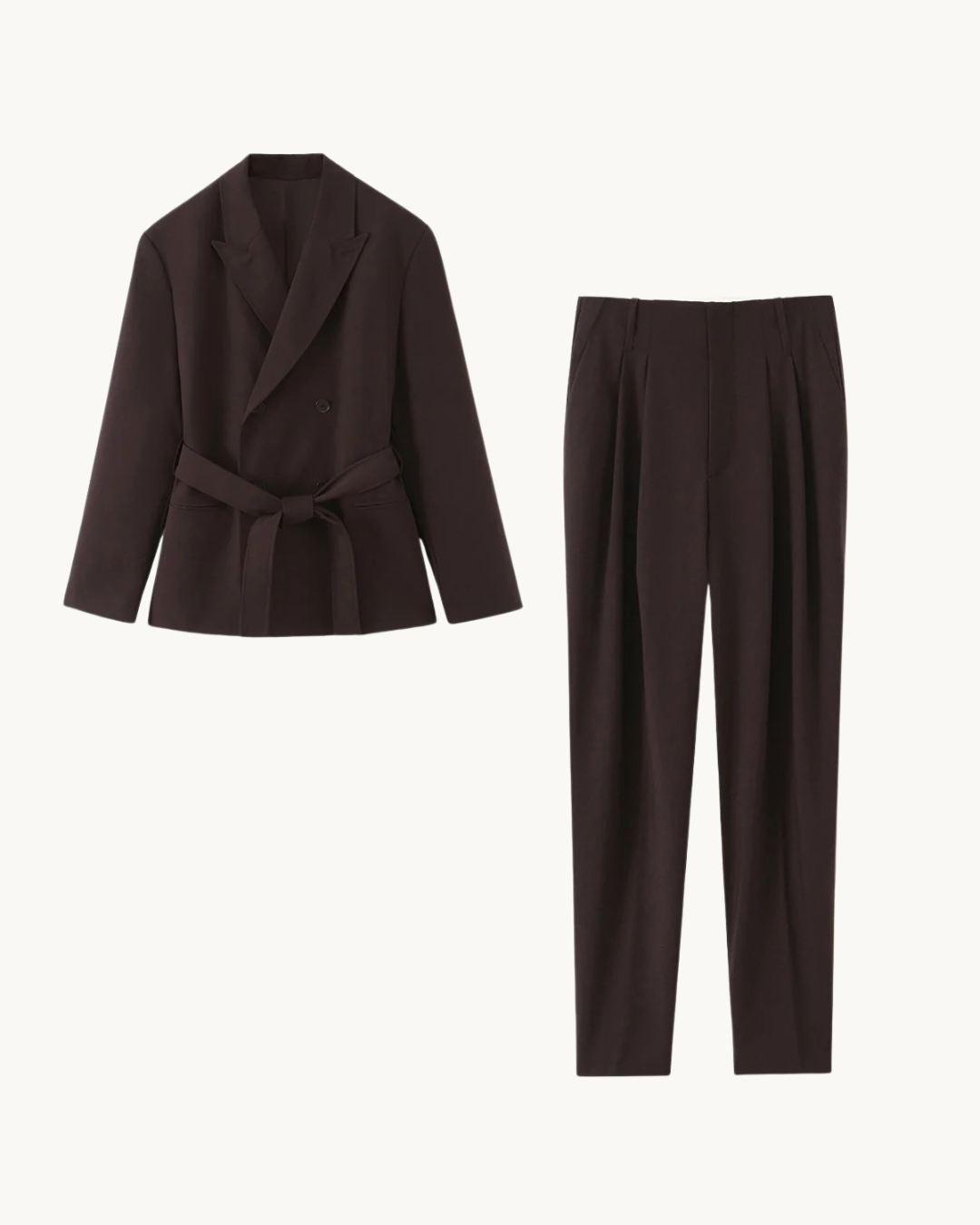 ELEGANTE SET MET RIEM - BRUIN