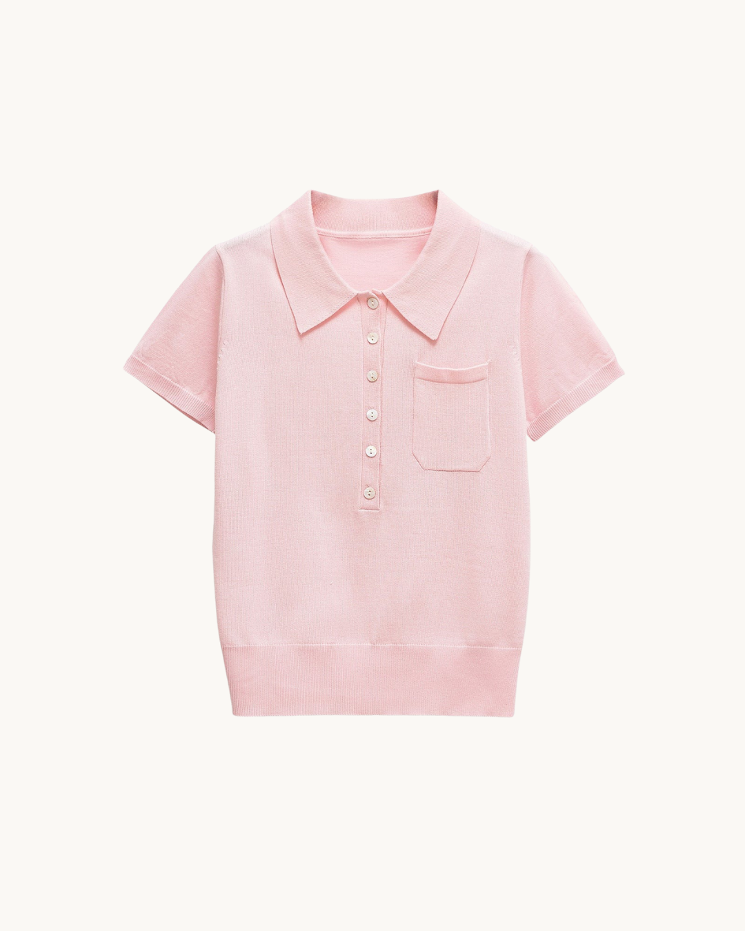 CASUAL GEBREIDE POLO TOP