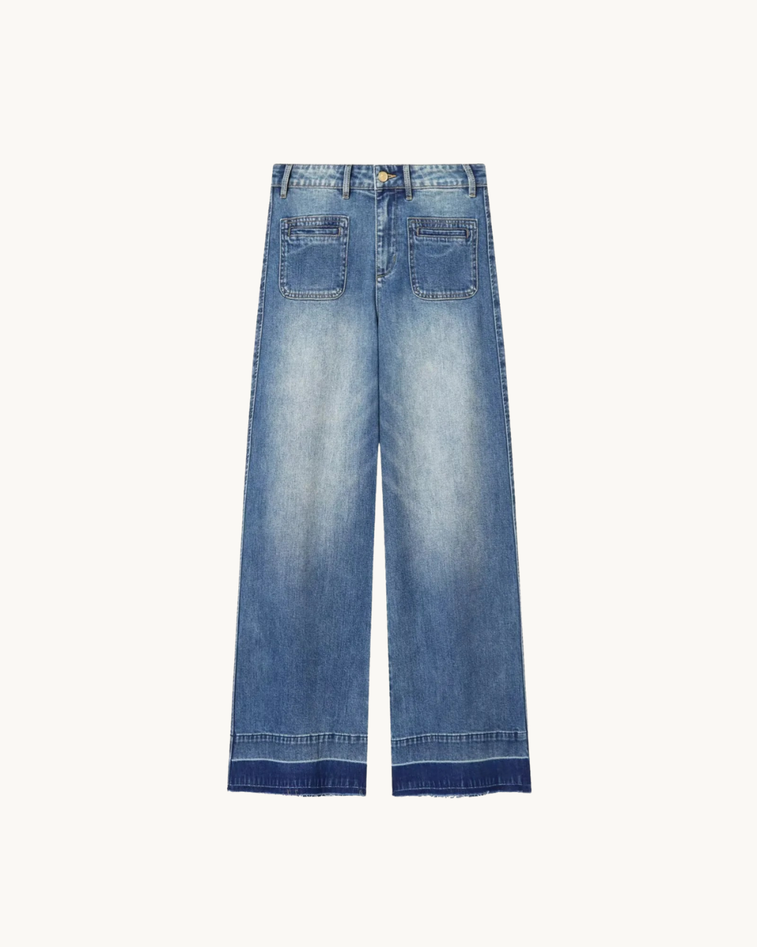 CASUAL JEANS MET VOORZAKKEN - BLAUW