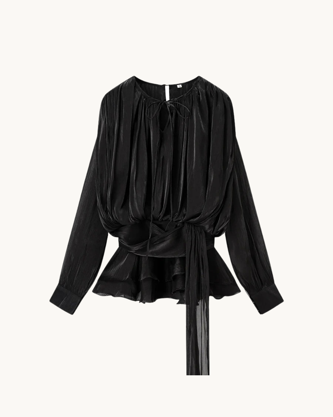 ELEGANTE JURK MET STRIK EN RIEM