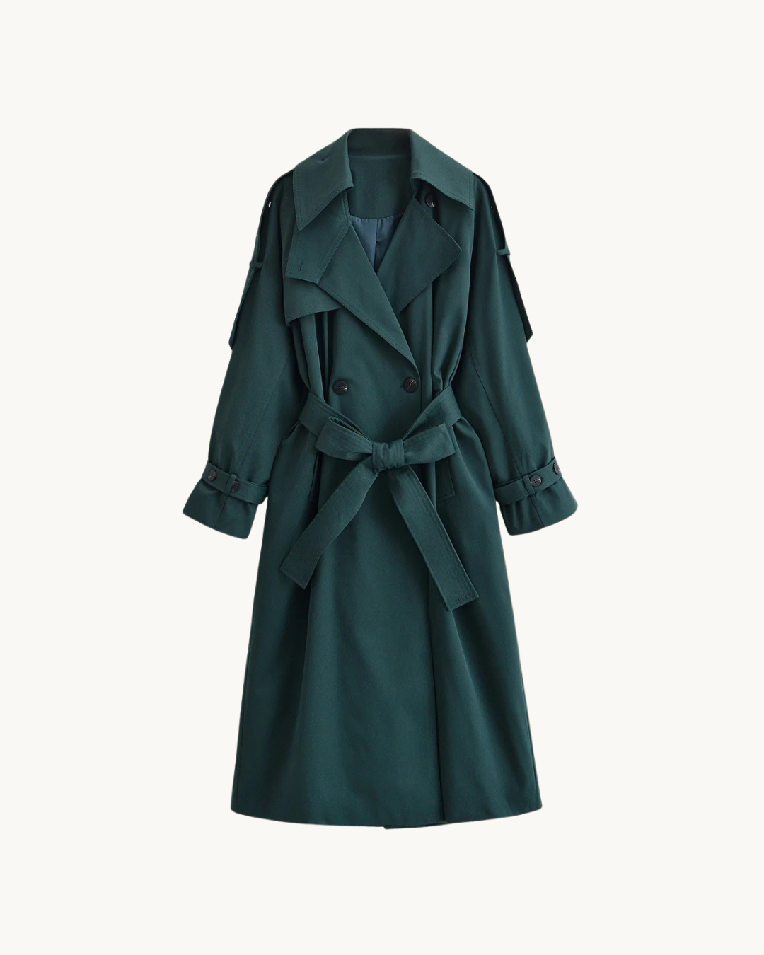 CASUAL TRENCHCOAT - DONKERGROEN