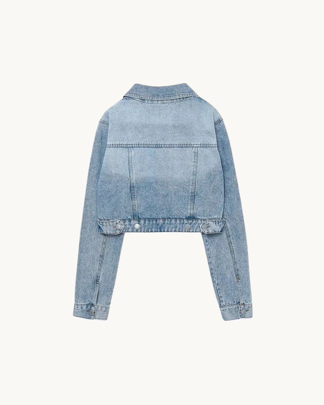 CHIQUE KORTE DENIM JAS - LICHTBLAUW