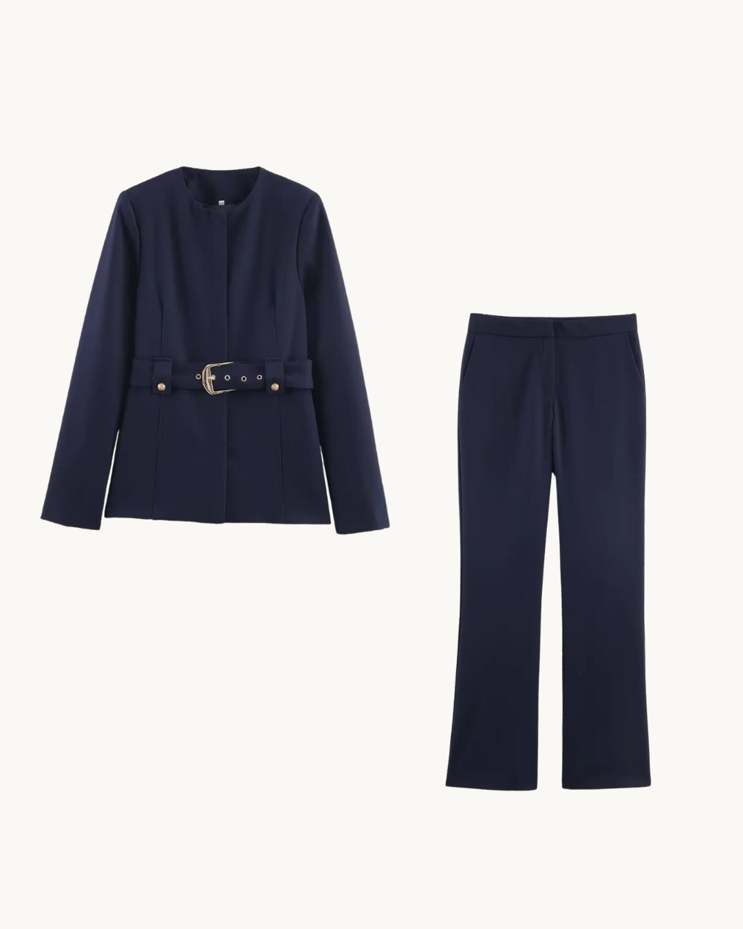 ELEGANTE JACKET SET MET RIEM