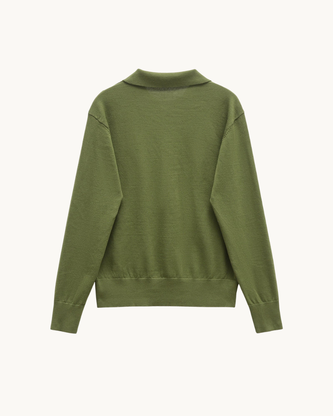 RELAXED POLO SWEATER - GROEN