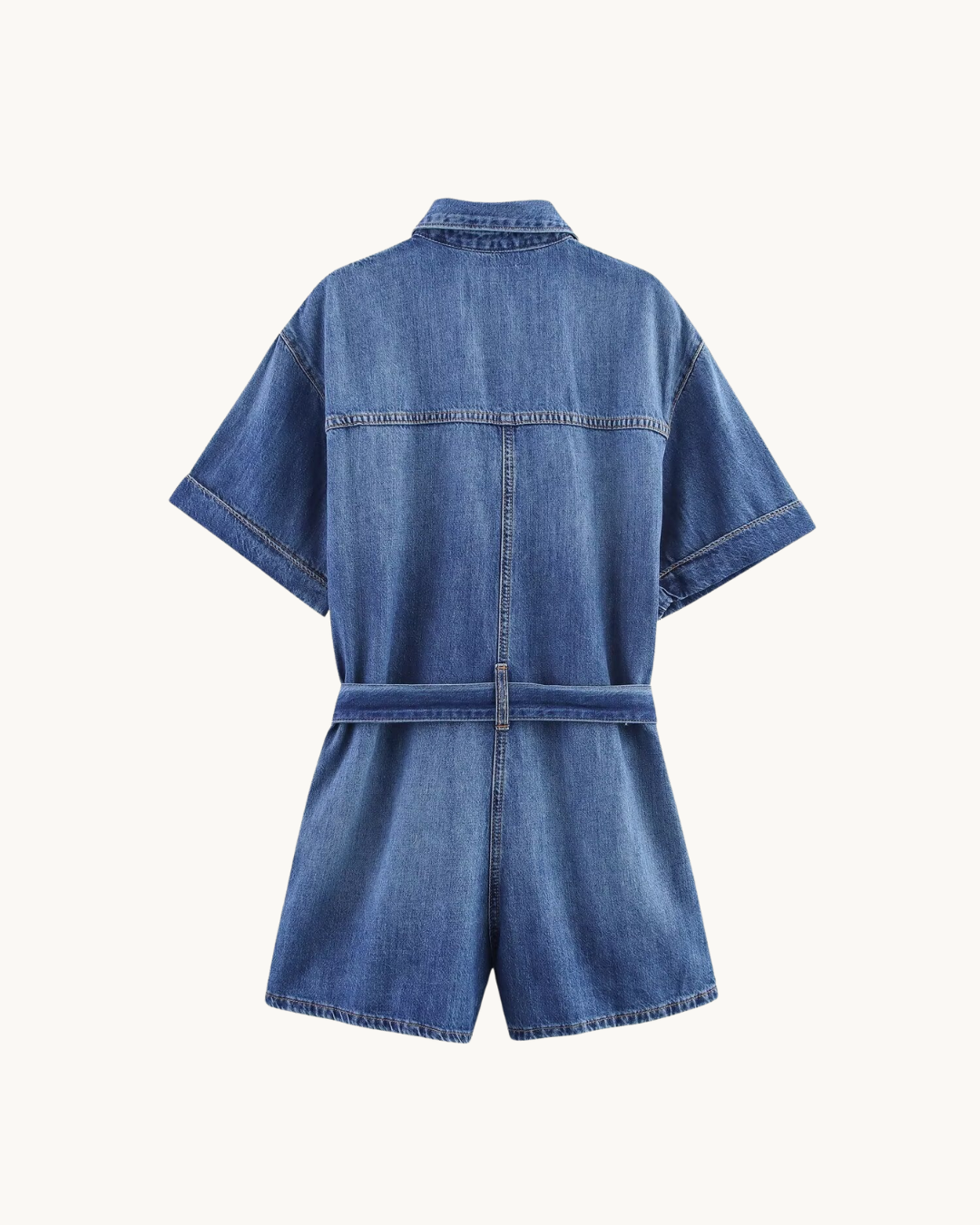 CASUAL JUMPSUIT MET RIEM - BLAUW