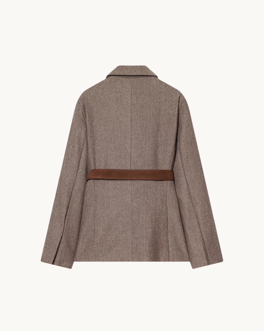 ELEGANTE TWEED BLAZER MET RIEM - BRUIN