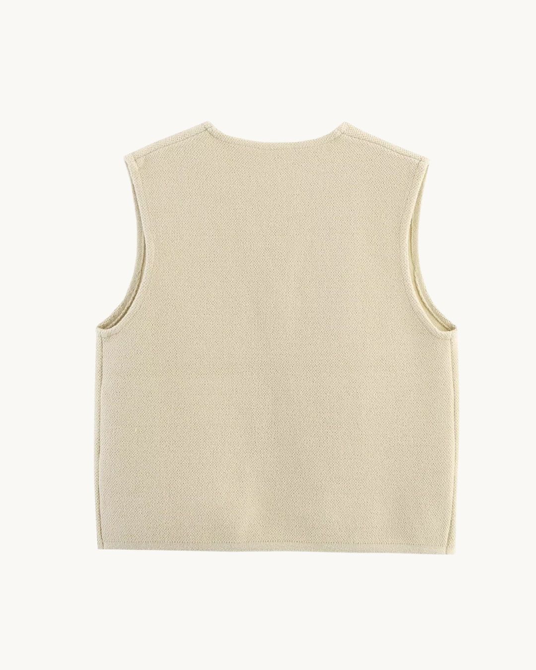 KLASSIEKE GEBREIDE GILET MET KNOOP