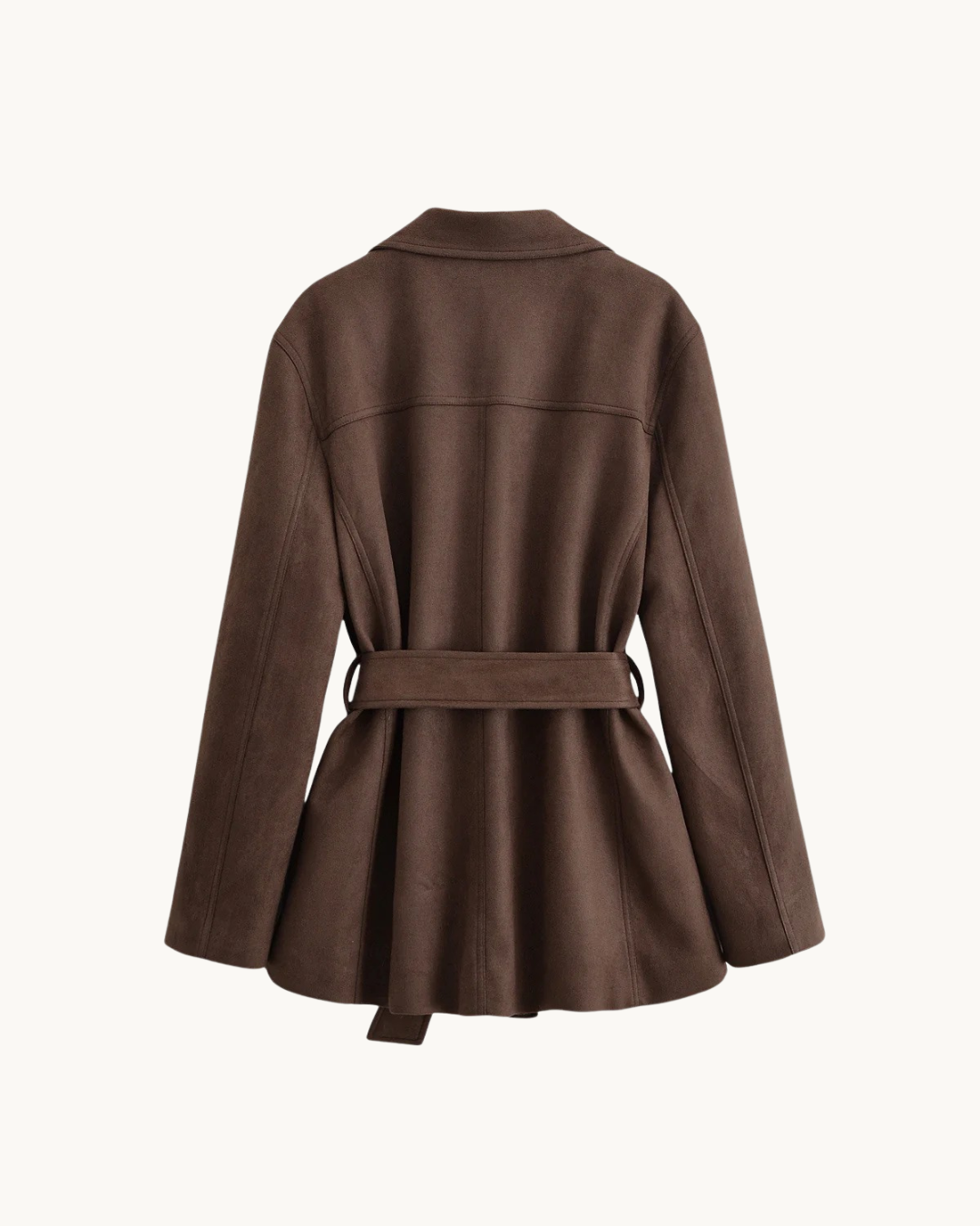 ELEGANTE SUEDE TRENCHCOAT - BRUIN