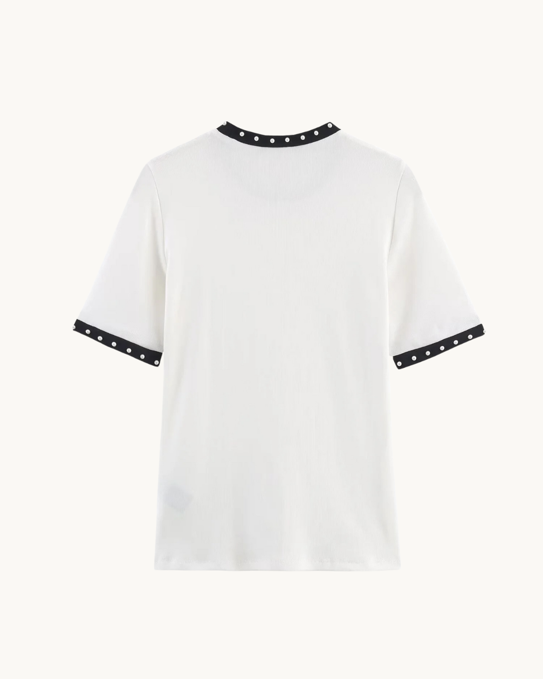 CHIQUE T-SHIRT MET CONTRAST BIES