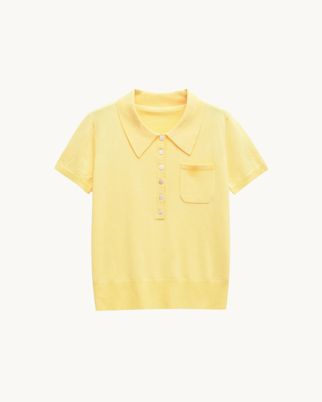 CASUAL GEBREIDE POLO TOP