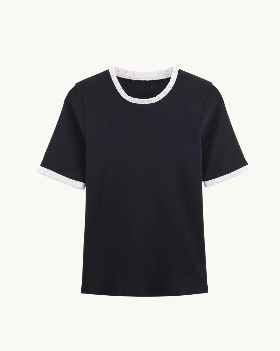 CHIQUE T-SHIRT MET CONTRAST BIES