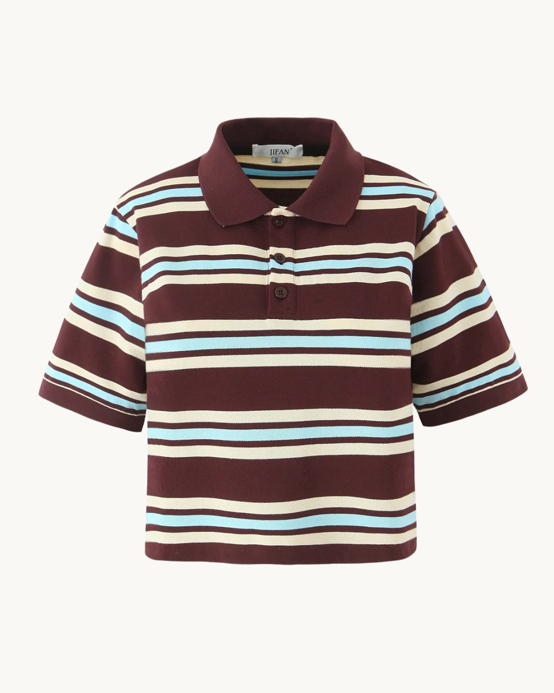 RETRO GESTREEPTE CROP POLO SHIRT