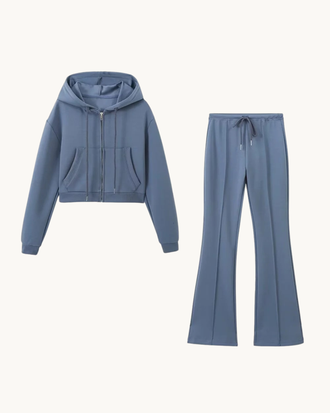 CASUAL HOODIE SET MET FLARED BROEK