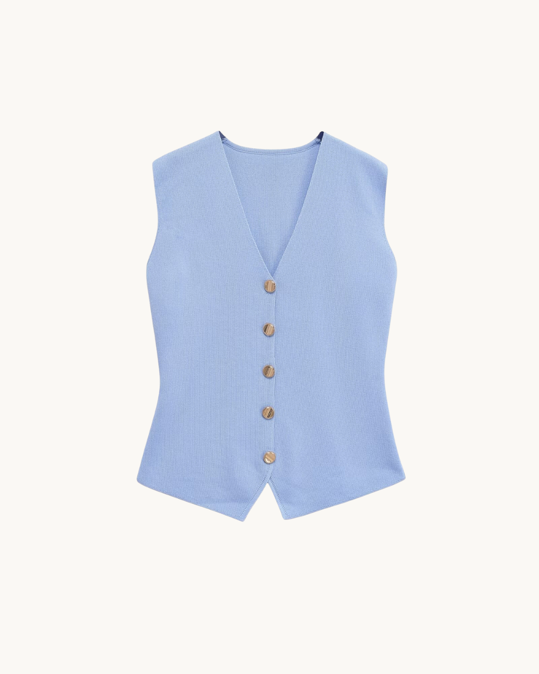 PREPPY GEBREIDE GILET MET KNOPEN