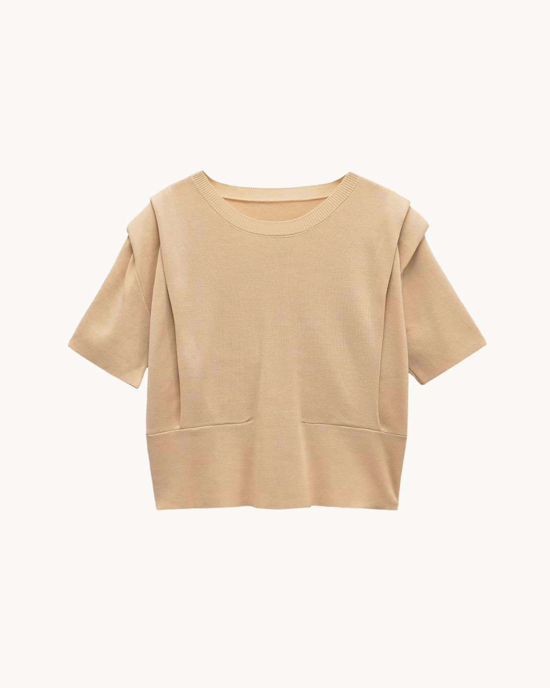 COMFY GEBREIDE T-SHIRT MET ZAKKEN