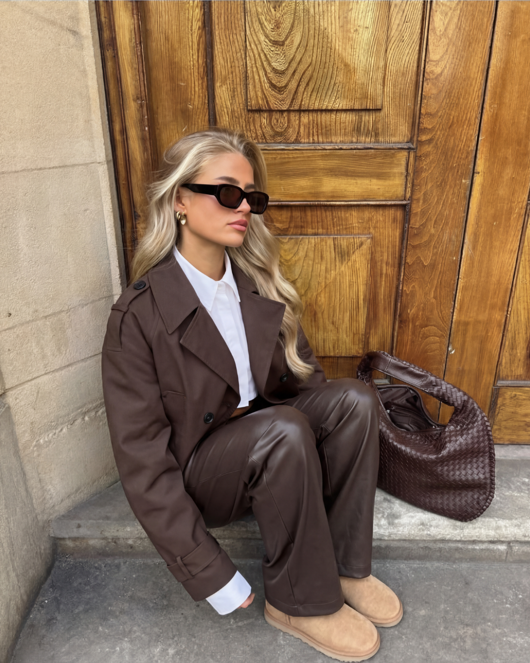 CROP TRENCHCOAT - BRUIN