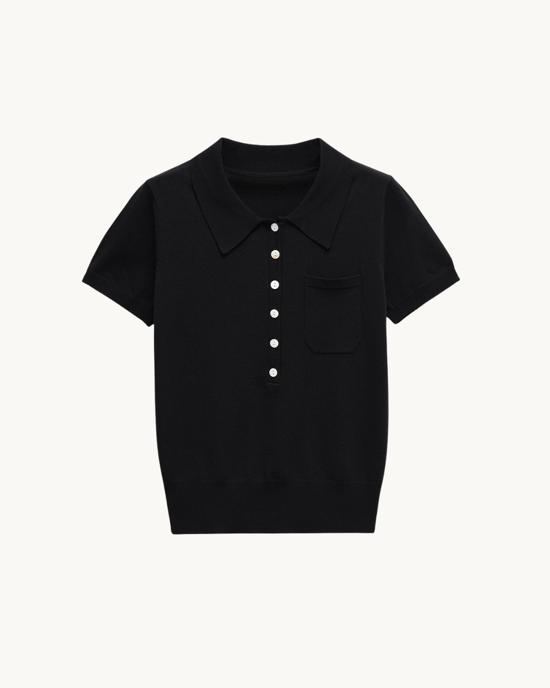 CASUAL GEBREIDE POLO TOP