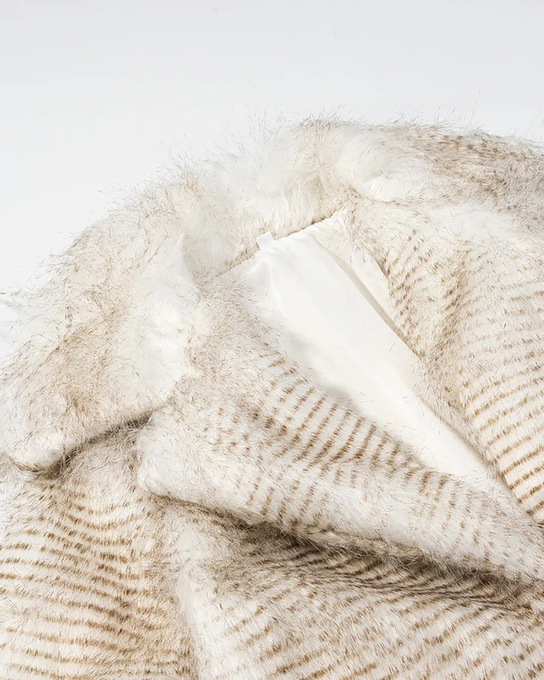 LUXE TWEED JAS MET KRAAG - BEIGE