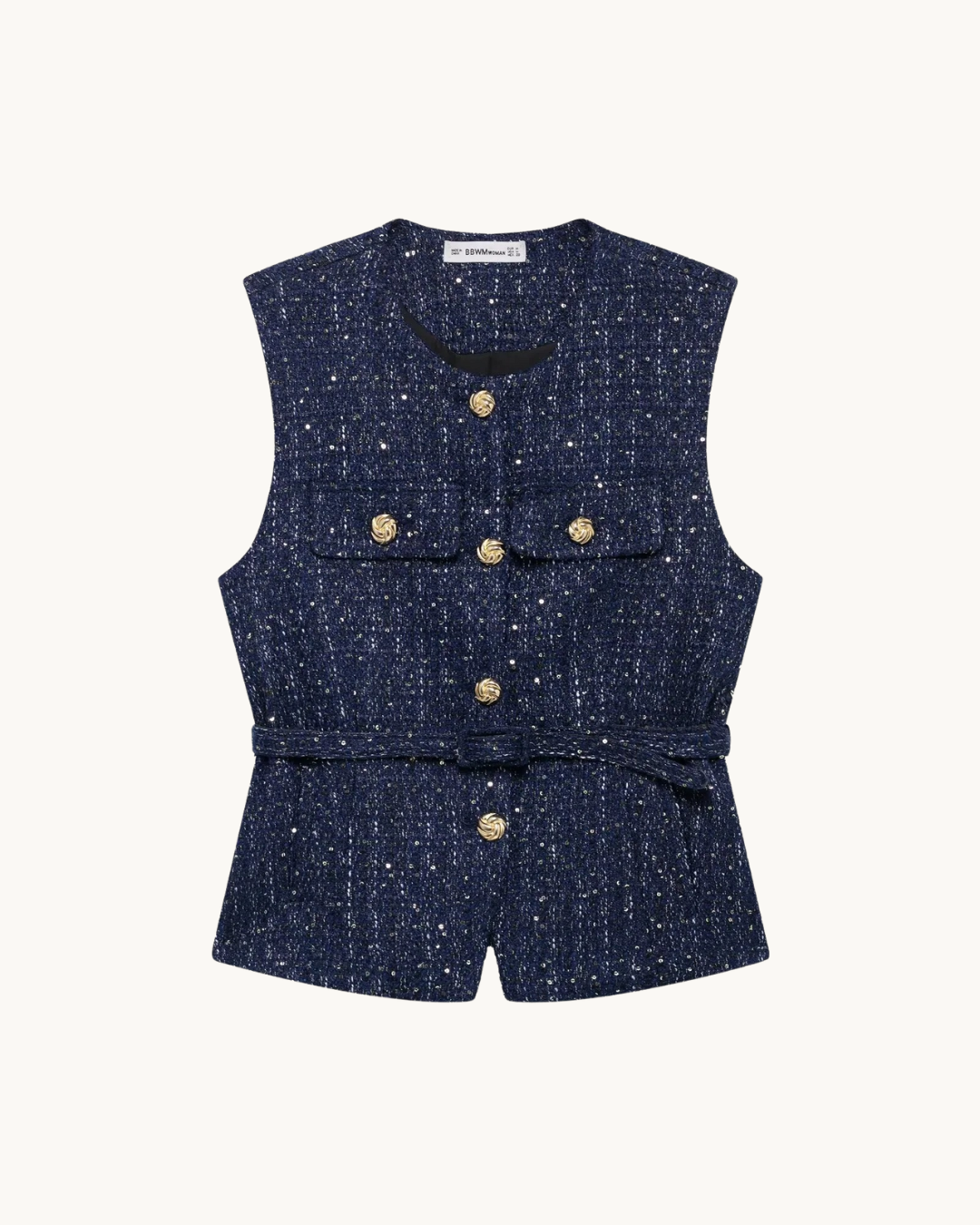 CHIQUE TWEED GILET MET RIEM