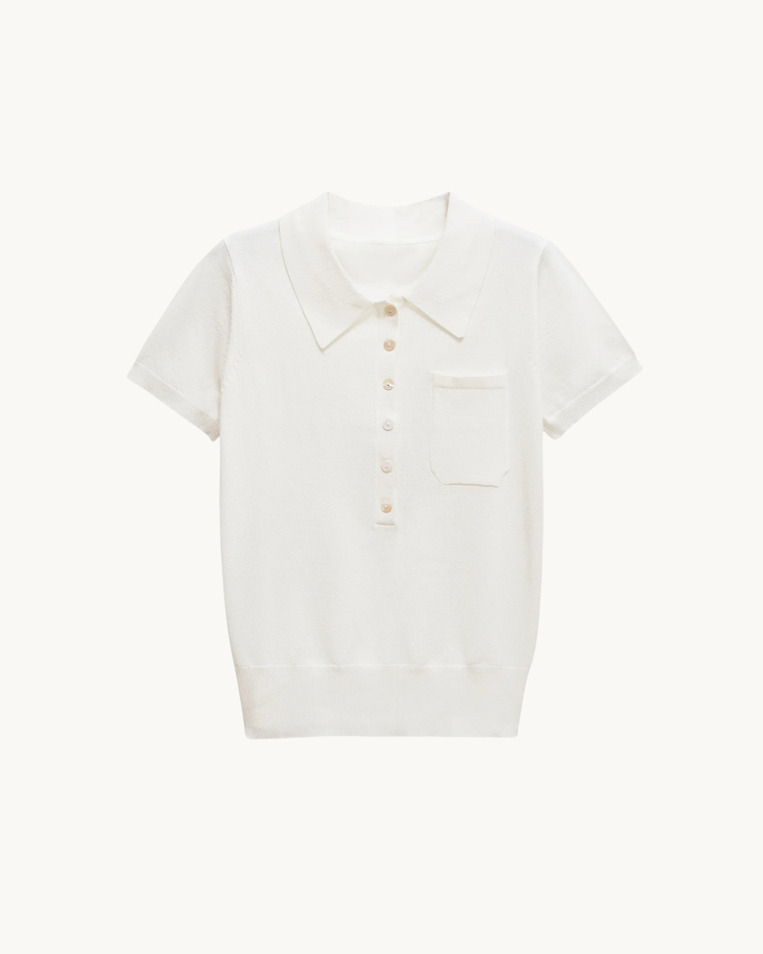 CASUAL GEBREIDE POLO TOP