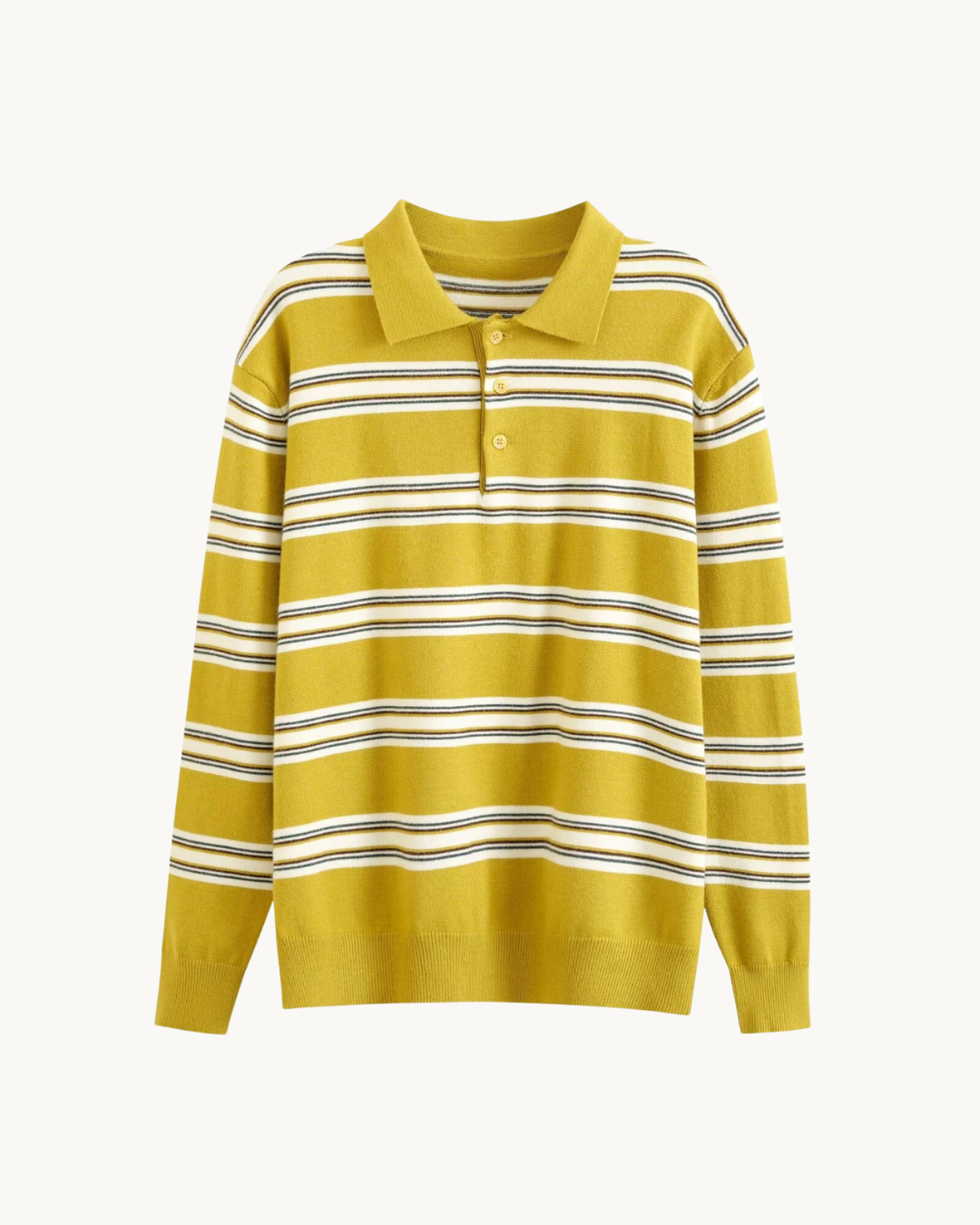 RETRO GESTREEPTE POLO SWEATER