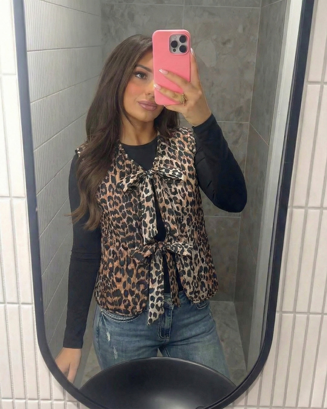 CHIQUE GILET MET STRIKKEN - LUIPAARD