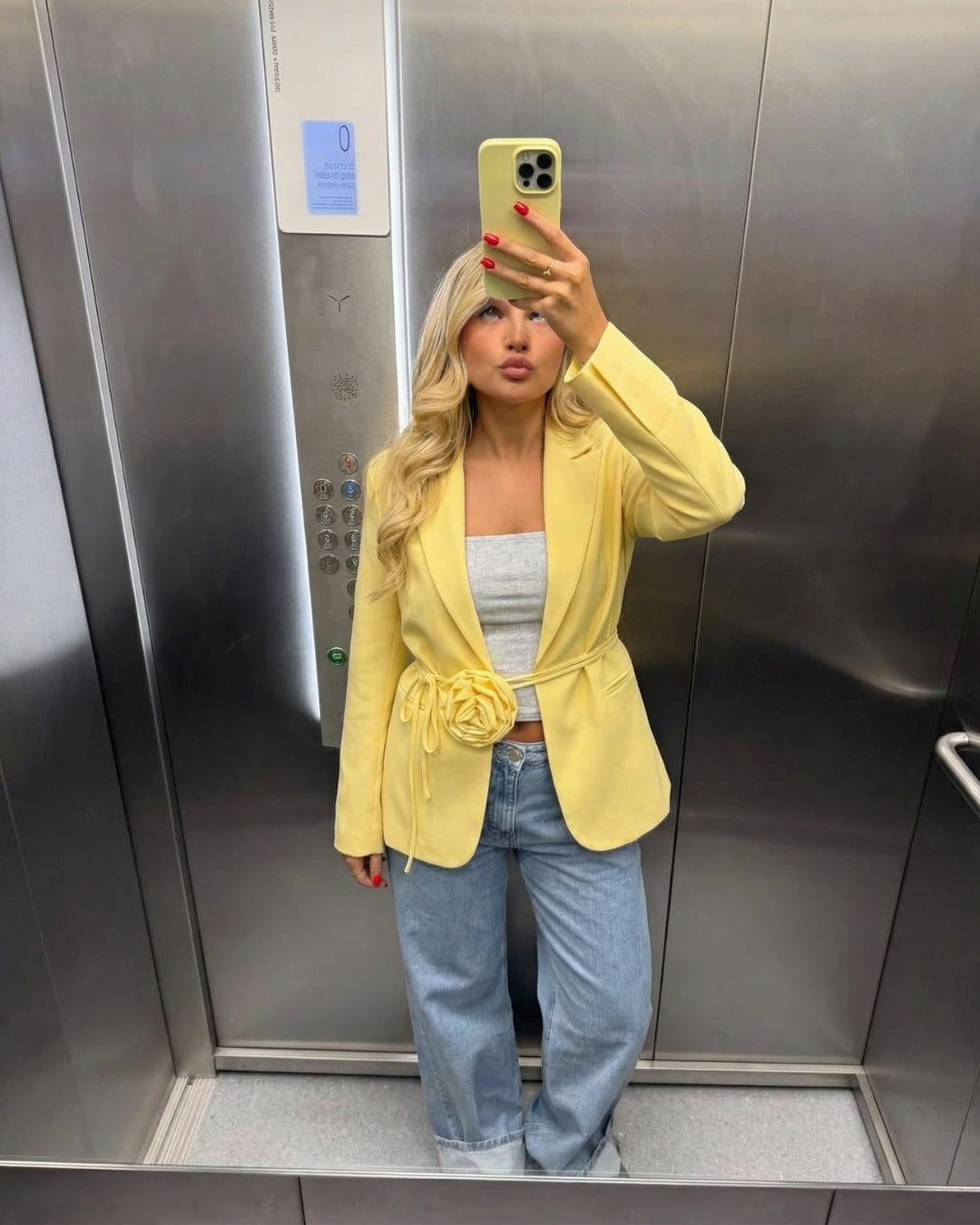 CHIQUE LANGE BLAZER MET STRIK