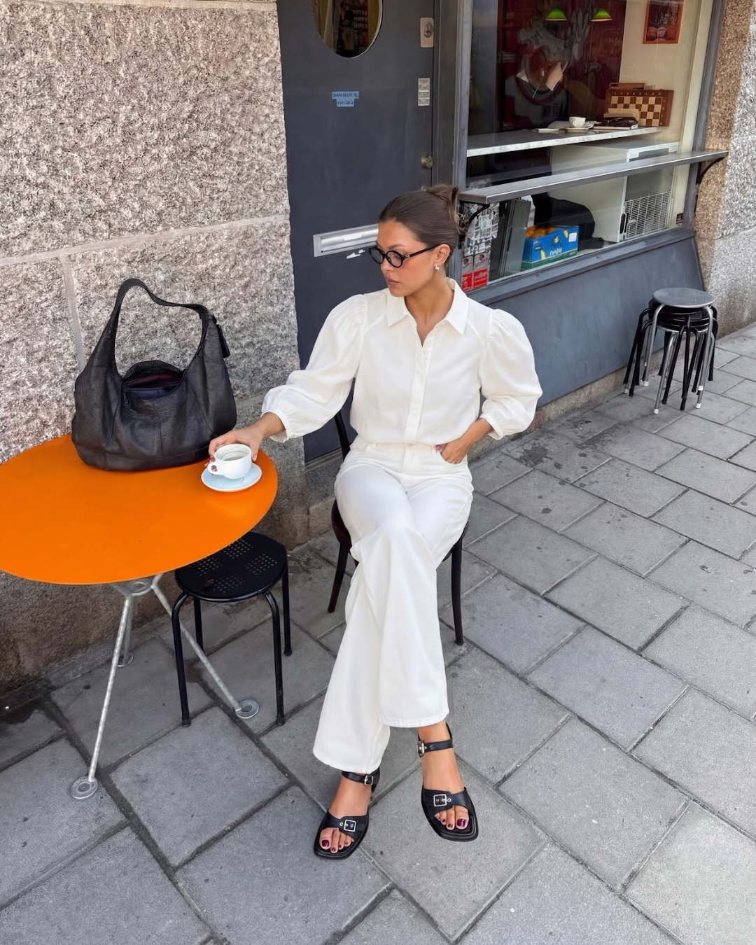 CASUAL DENIM SET MET POFMOUWEN