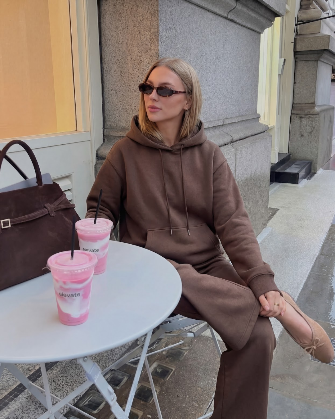 CASUAL HOODIE SET MET WIDE LEG BROEK