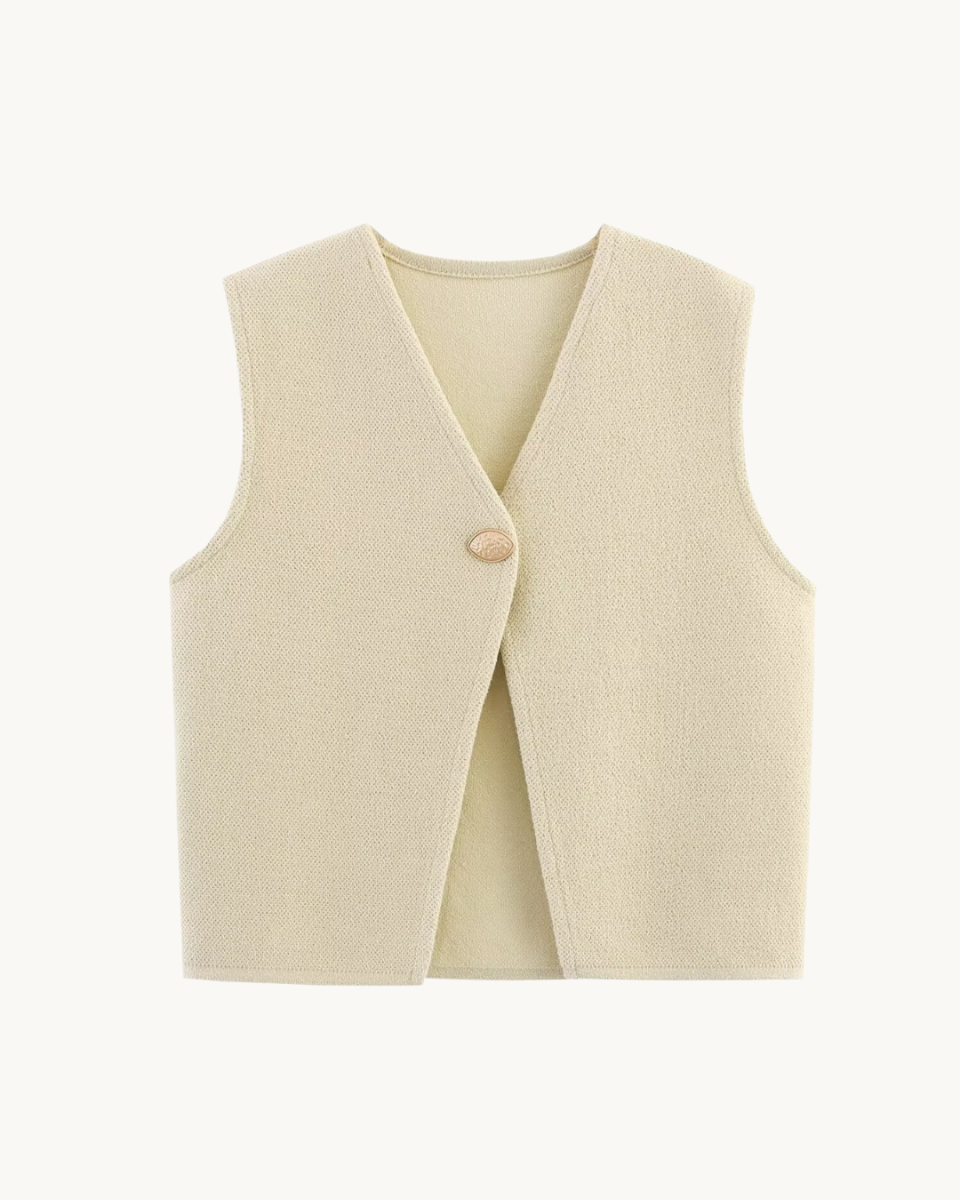 KLASSIEKE GEBREIDE GILET MET KNOOP