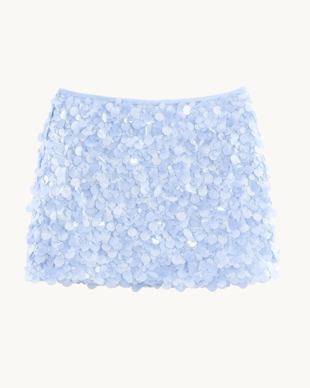 LUXE PAILLETTEN ROK - LICHTBLAUW