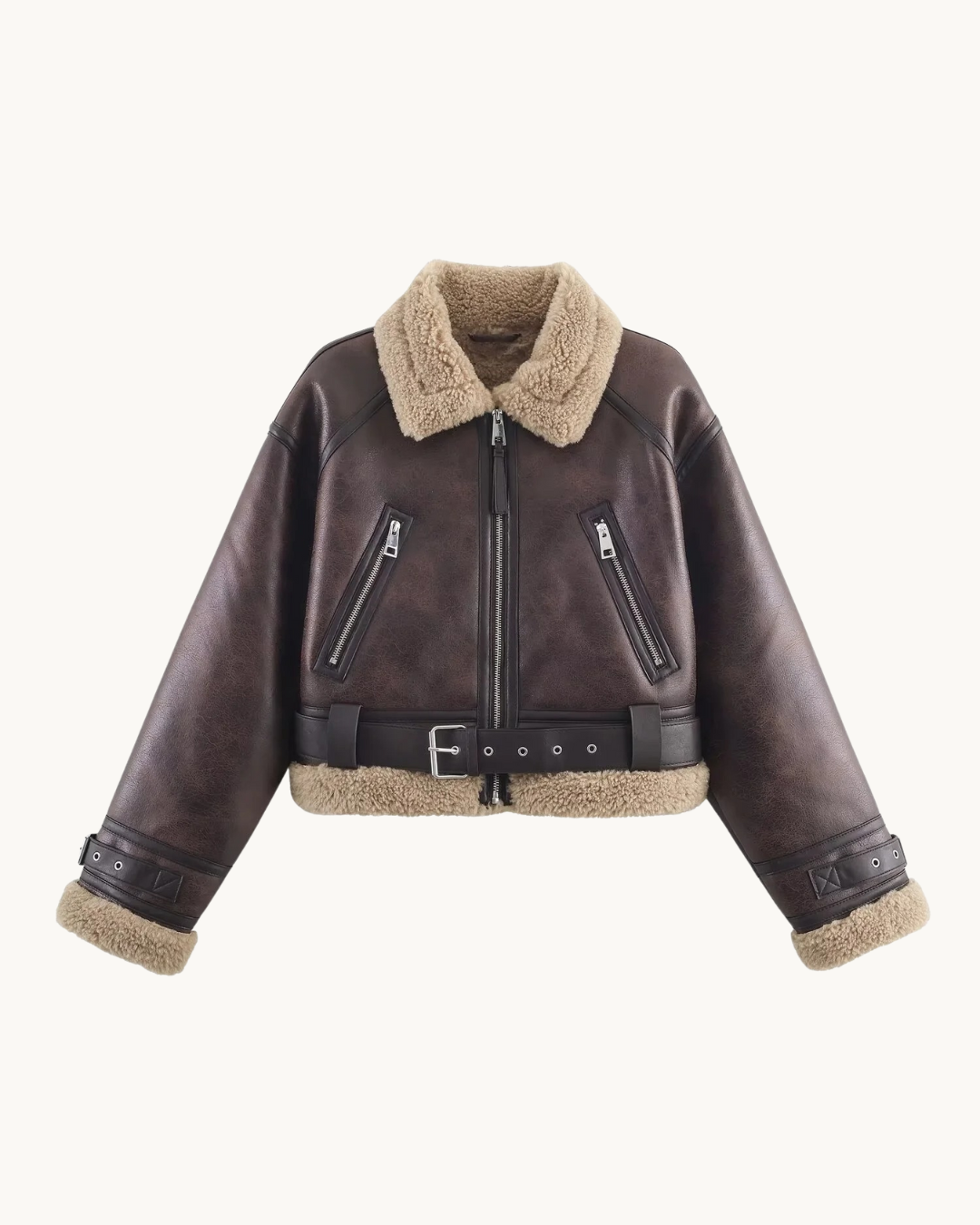 LUXE LEREN AVIATOR JAS MET RIEM