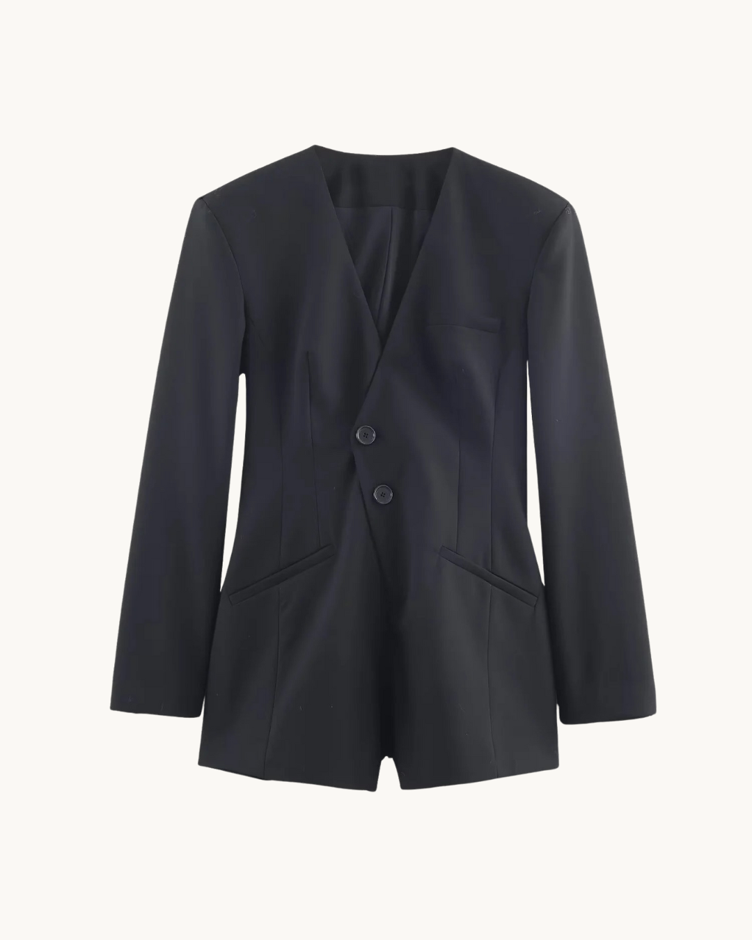 ELEGANTE BLAZER JUMPSUIT - ZWART
