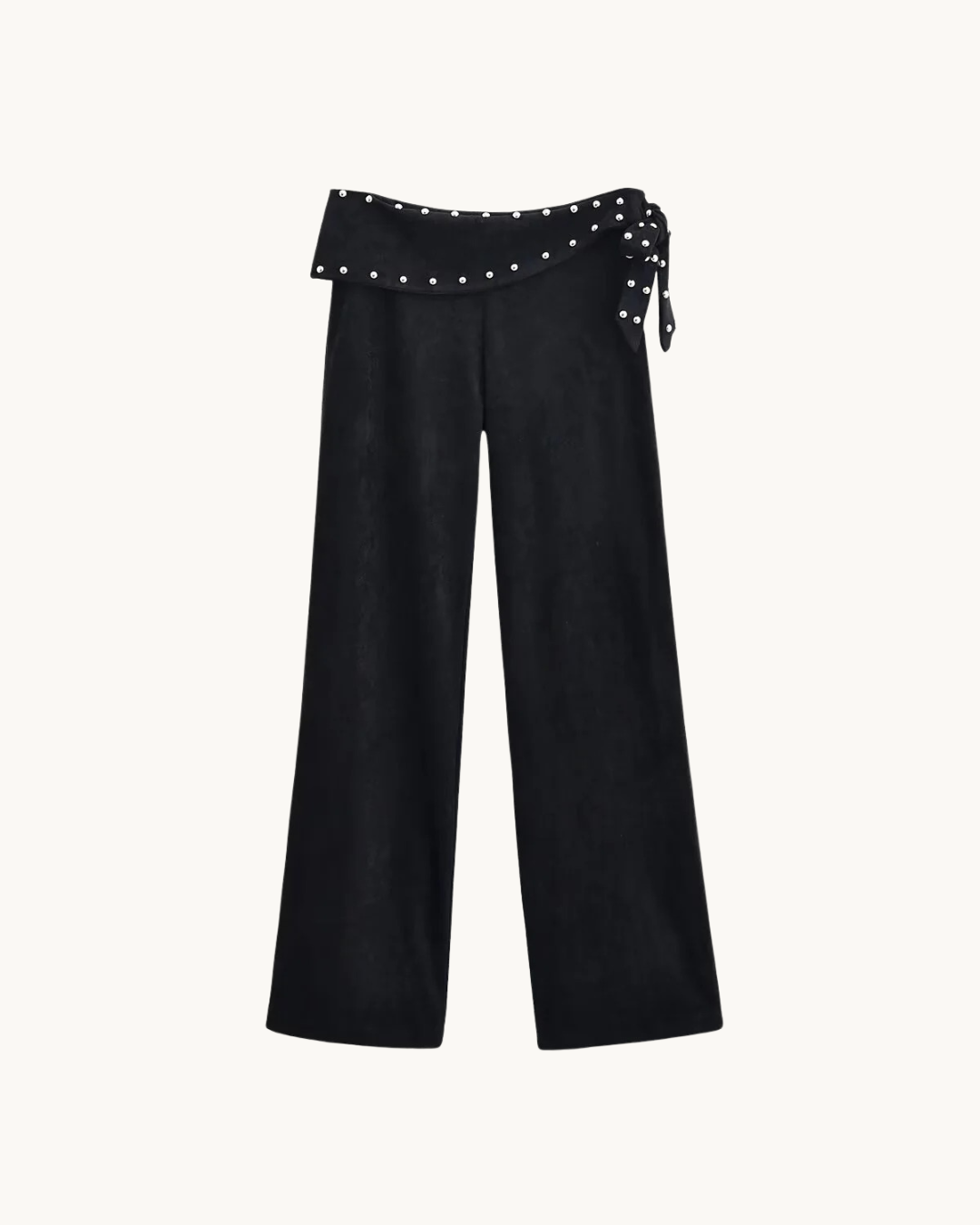 ELEGANTE PANTALON MET STRIK - ZWART