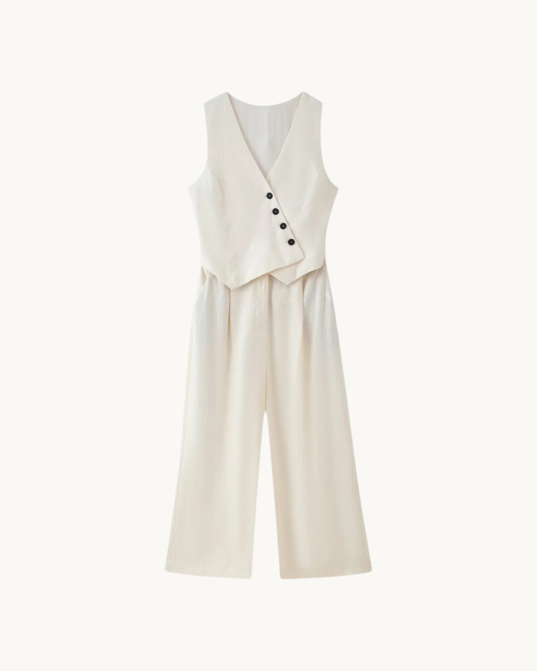 ELEGANTE GILET JUMPSUIT - WIT
