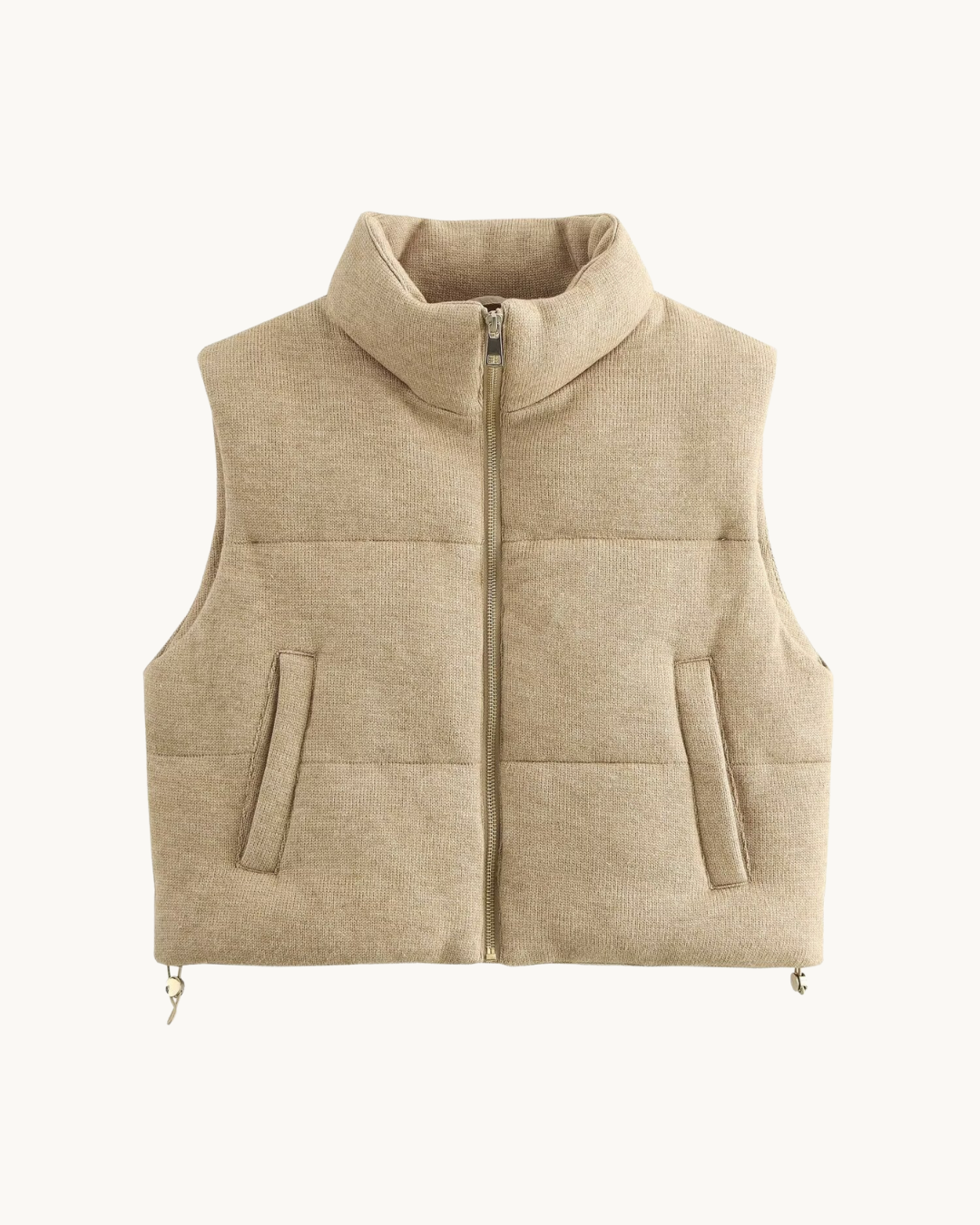 COMFY GEBREIDE BODYWARMER - KAKI