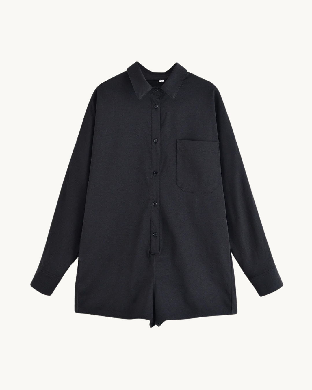 KLASSIEKE SHIRT JUMPSUIT - ZWART