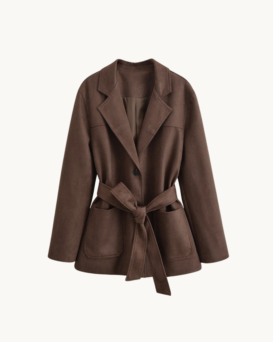 ELEGANTE SUEDE TRENCHCOAT - BRUIN