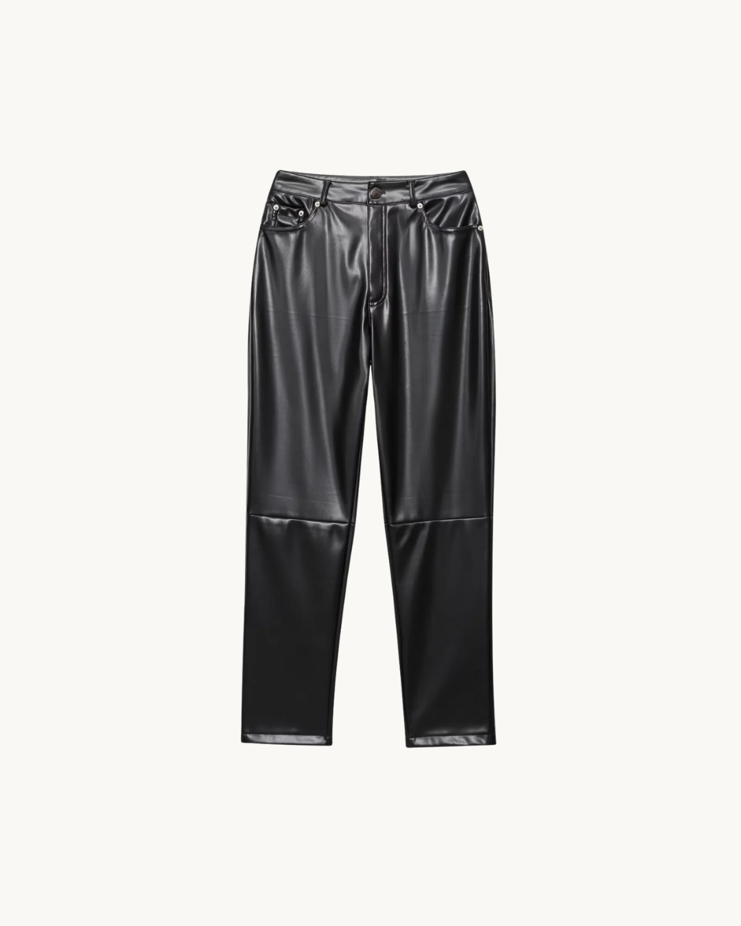 LUXE LEREN PANTALON - ZWART