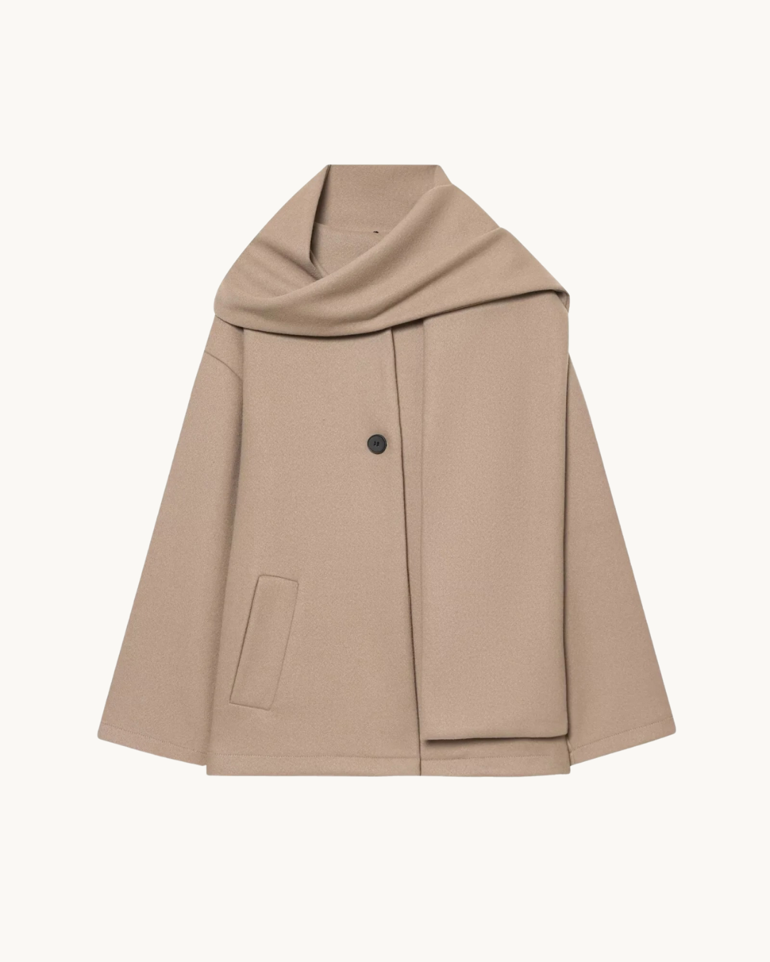 ELEGANTE JAS MET SJAAL KRAAG