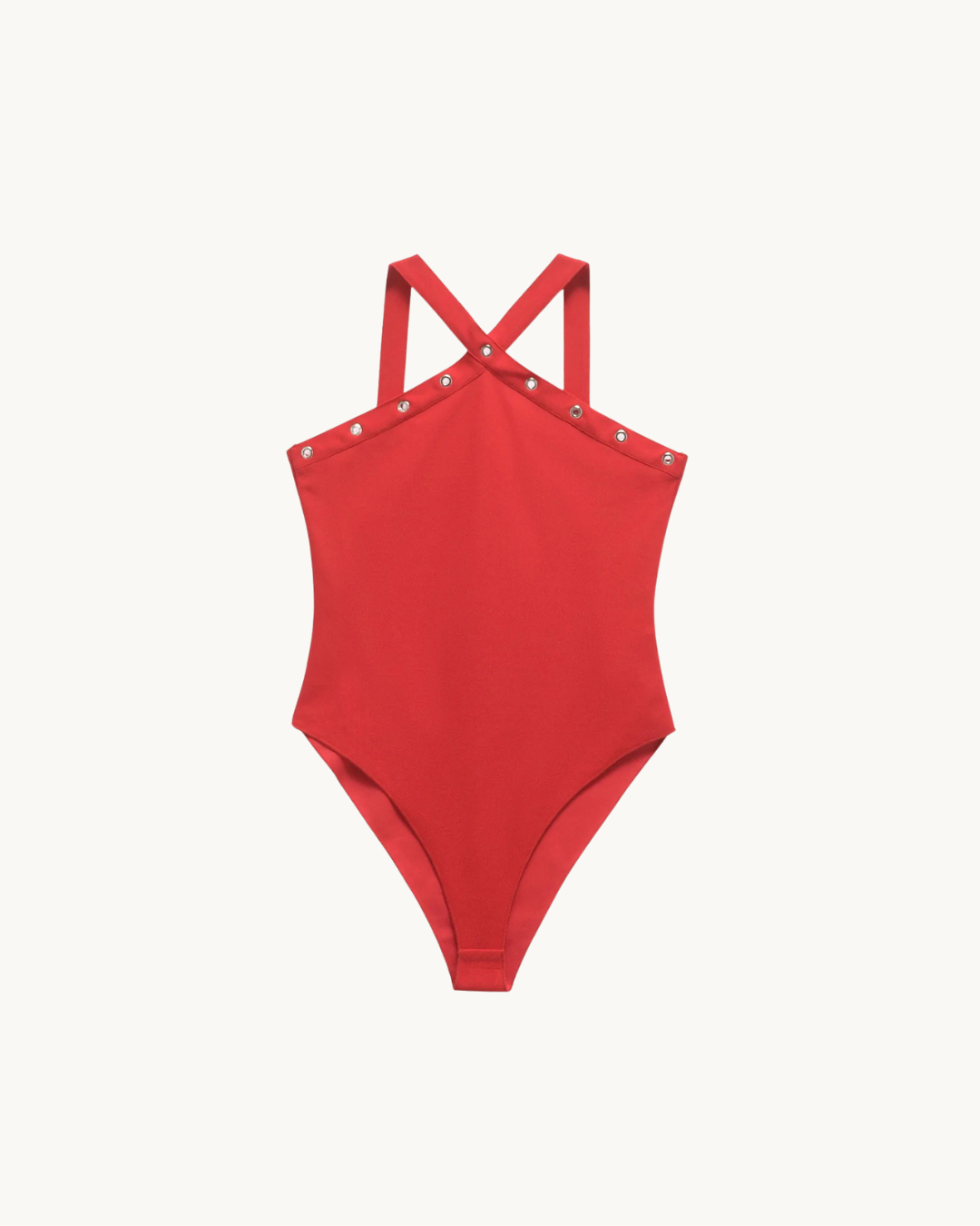 CHIQUE BODY MET KNOPEN - ROOD