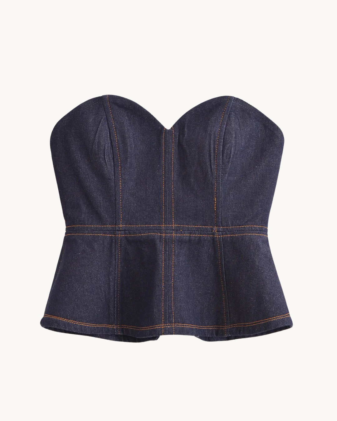 VINTAGE DENIM BUSTIER - DONKERBLAUW