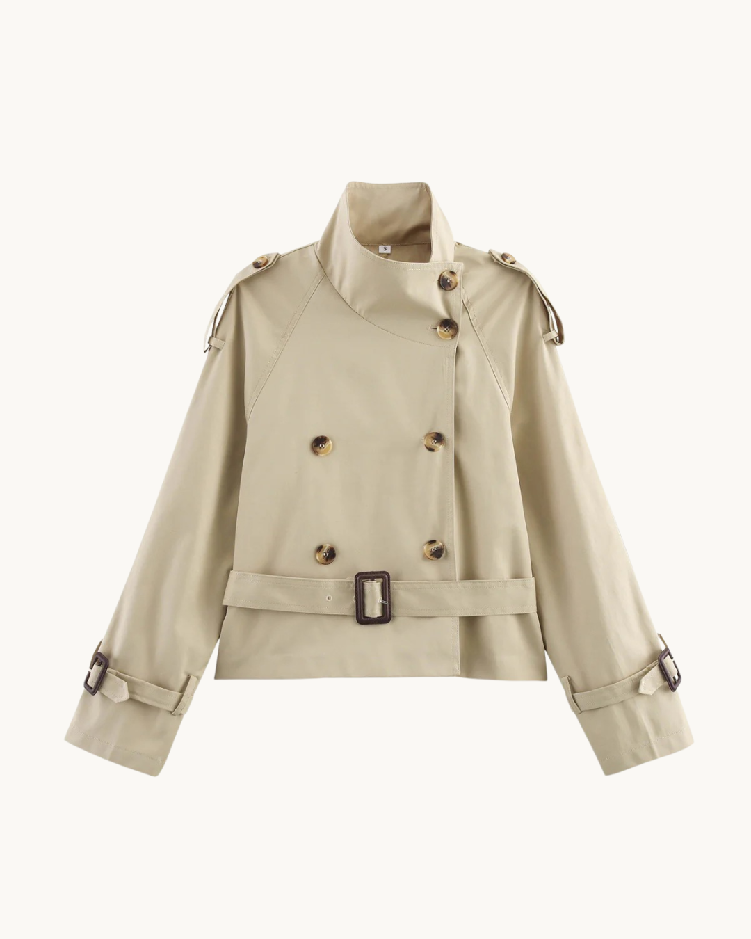 CHIQUE KORTE TRENCH - BEIGE