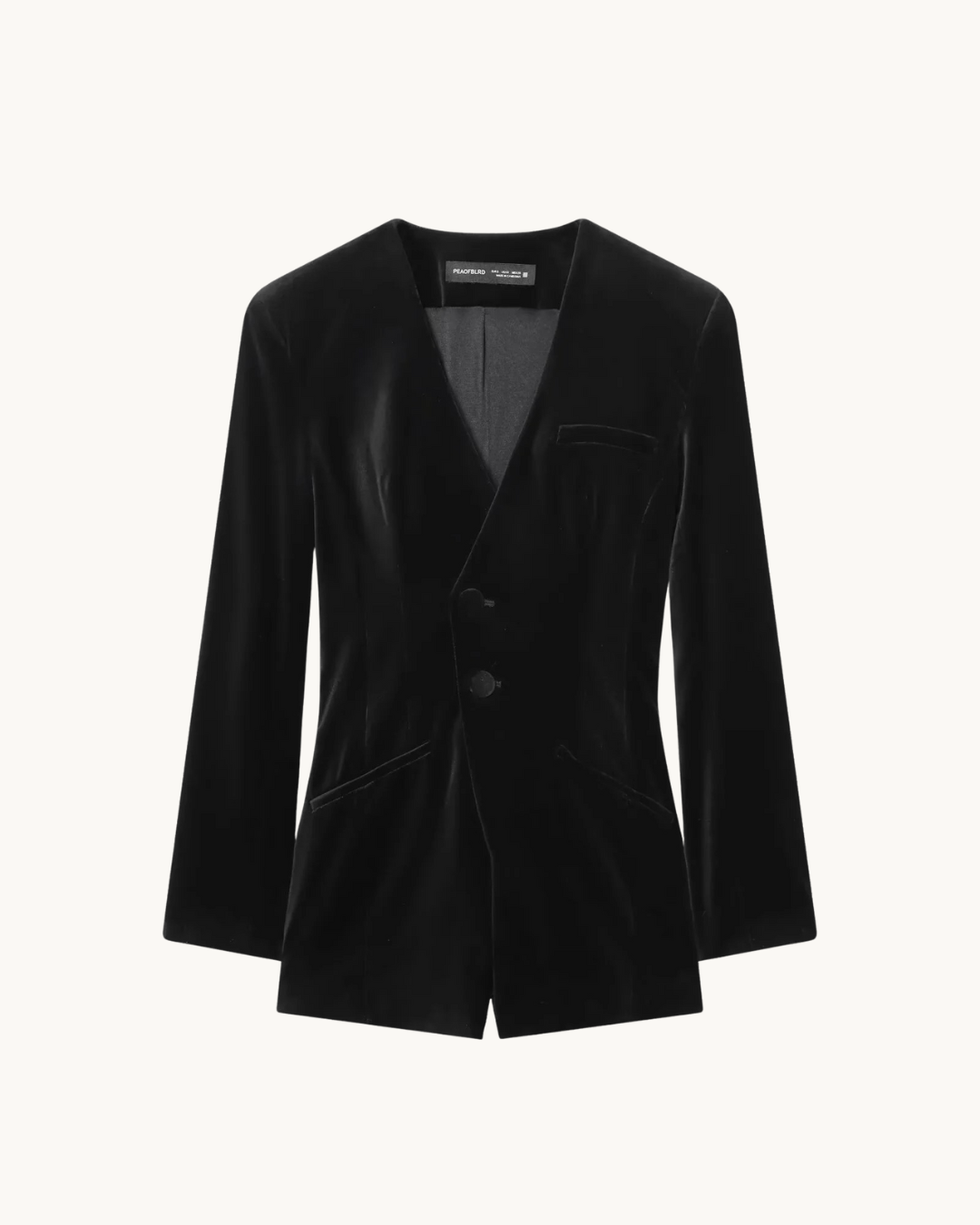CHIQUE VELVET BLAZER JUMPSUIT - ZWART