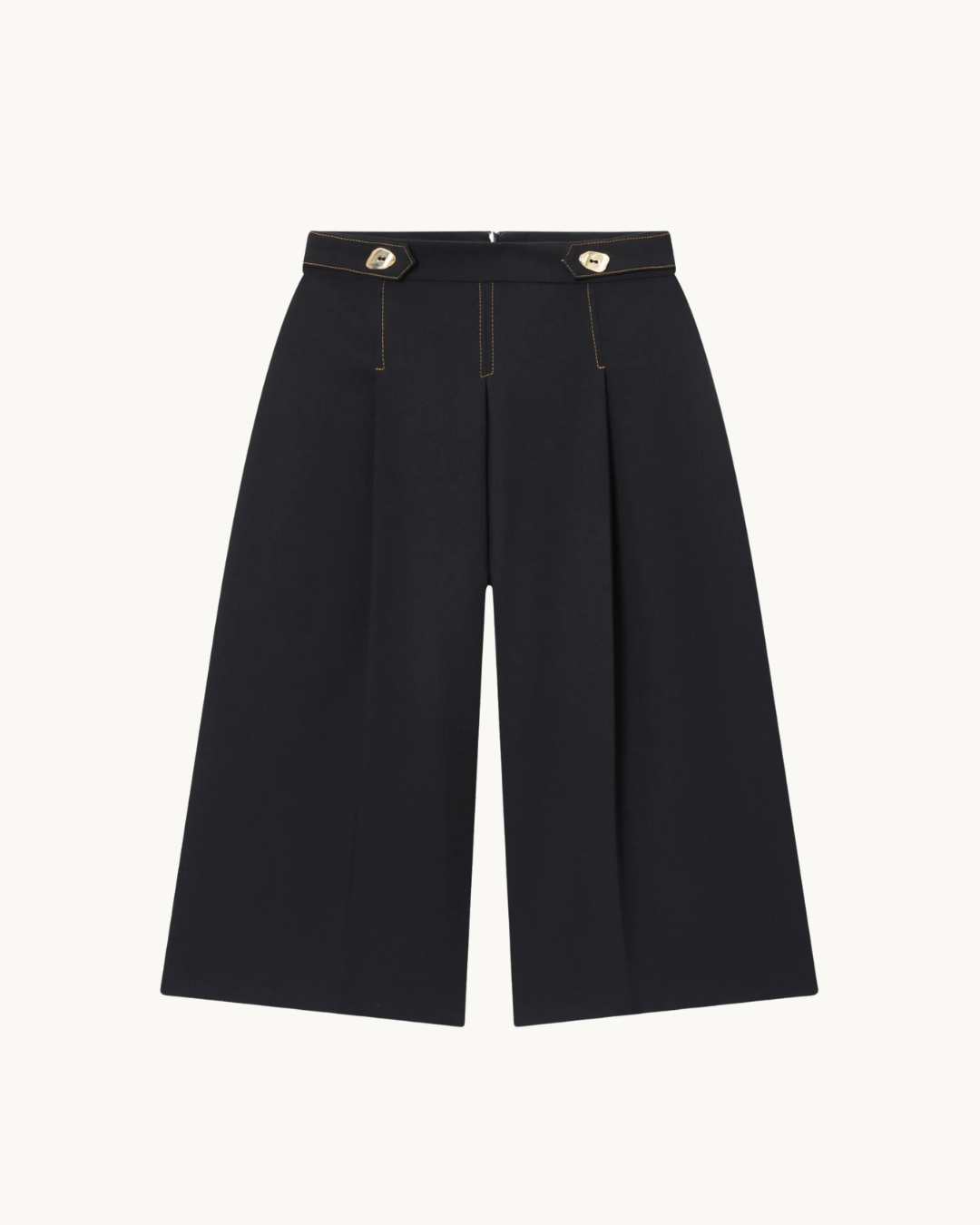 ELEGANTE CULOTTE MET KNOPEN - ZWART